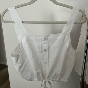 A New Day White Sleeveless Crop Tank Top